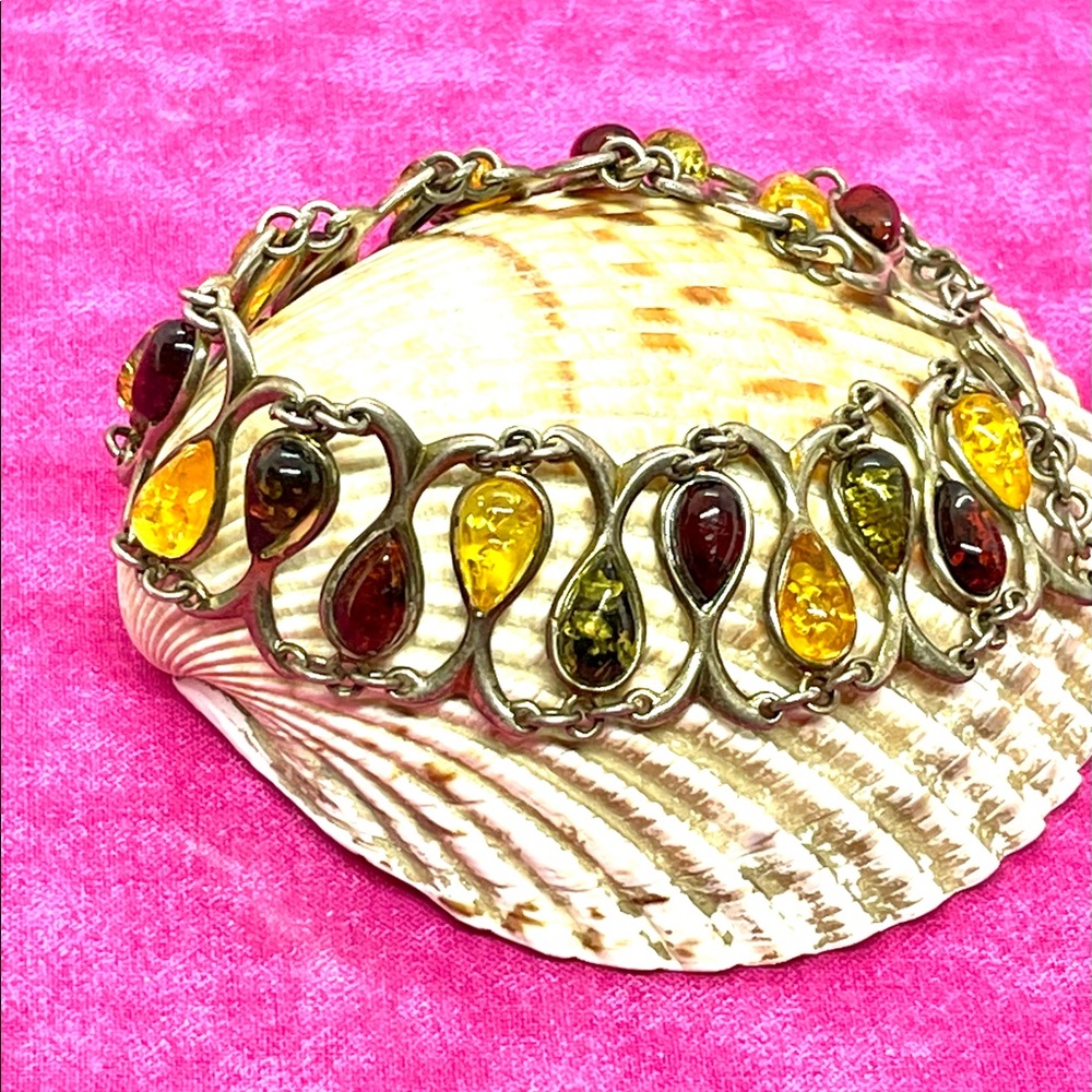 Sterling Amber Bracelet